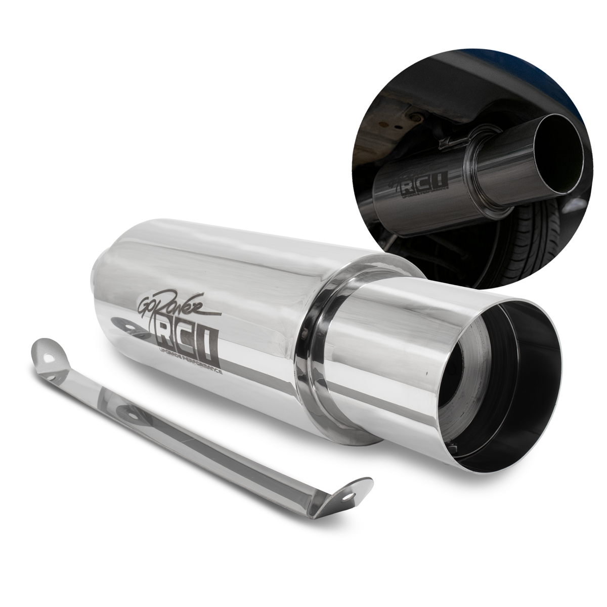 RC528 – ABAFADOR ESPORTIVO AÇO INOX SELADO CORPO 5″  PONTEIRA RETA 4″  ENCAIXE 3″ – 2″ 1/2