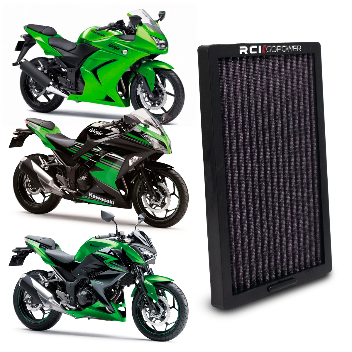 RCI39 – INBOX FILTRO DE AR PARA KAWASAKI NINJA 250 / 300 / Z300 2013 a 2017