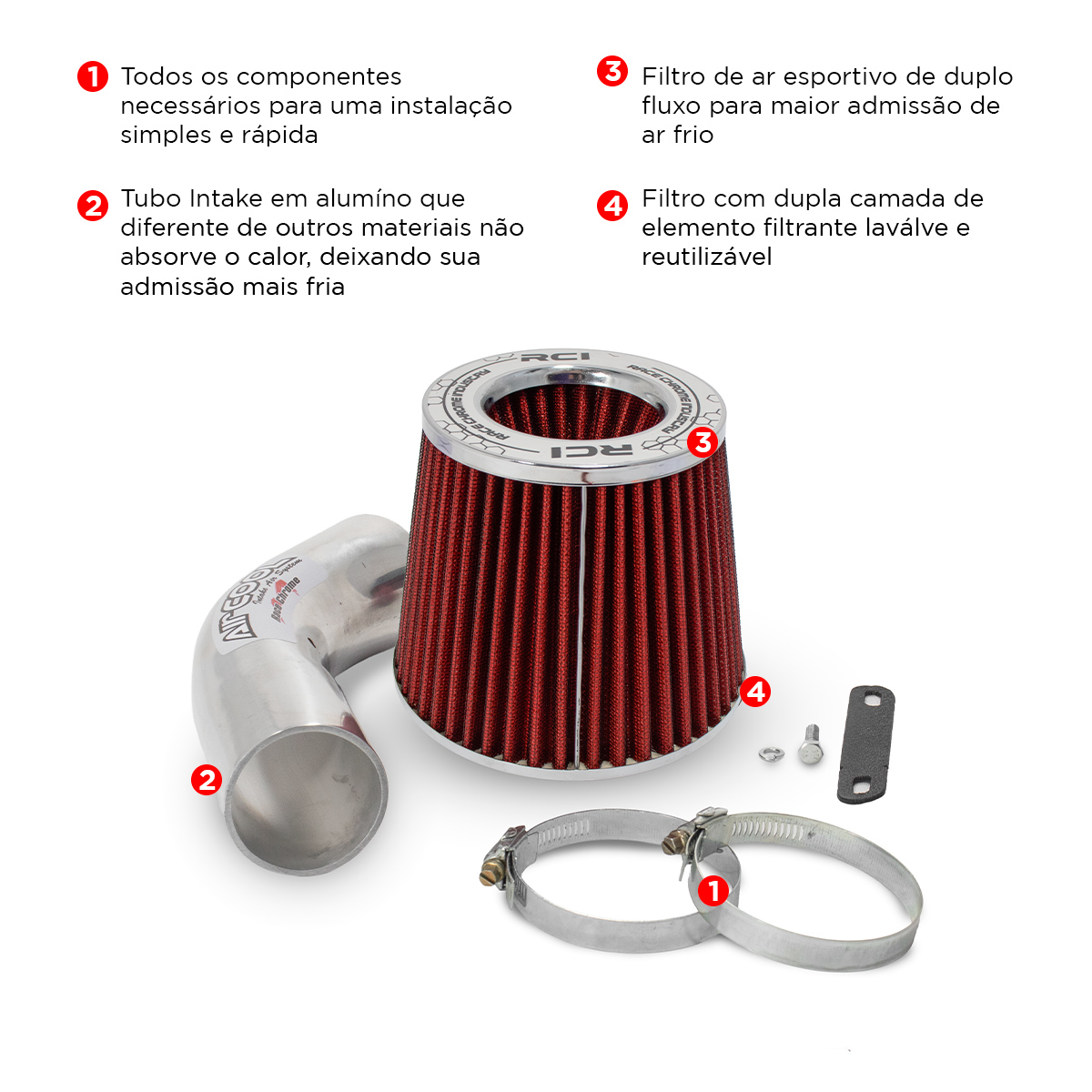 RC217 - KIT INTAKE PALIO, STRADA 1.8 8V 2006 EM DIANTE - Imagem 12