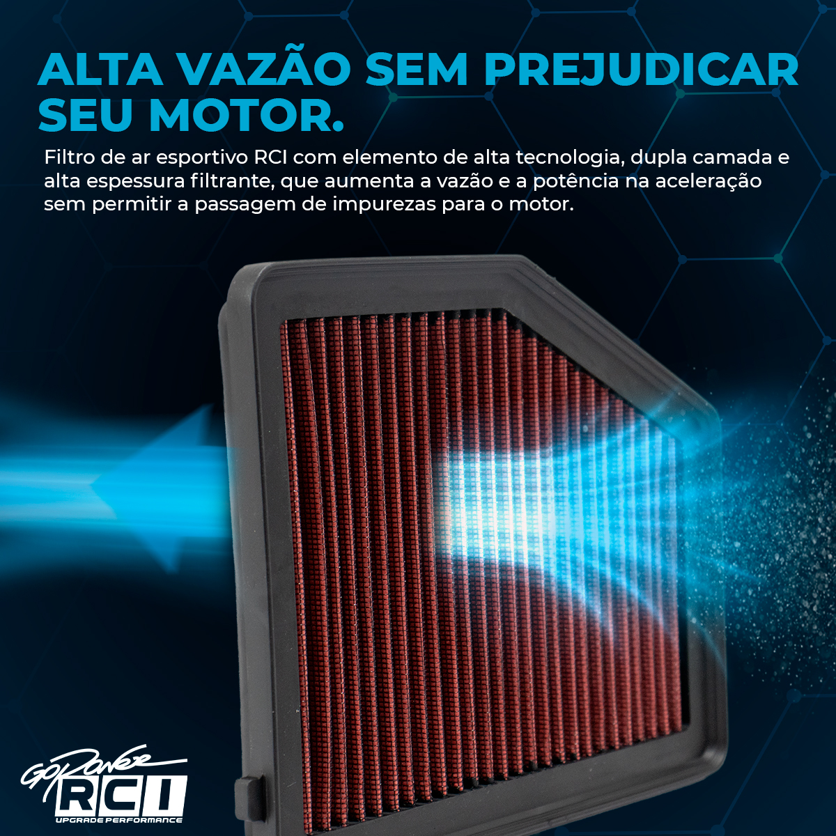 RCI122 FILTRO ESPORTIVO INBOX NEW CIVIC 1.8 16V 2012 A 2016 - Imagem 3