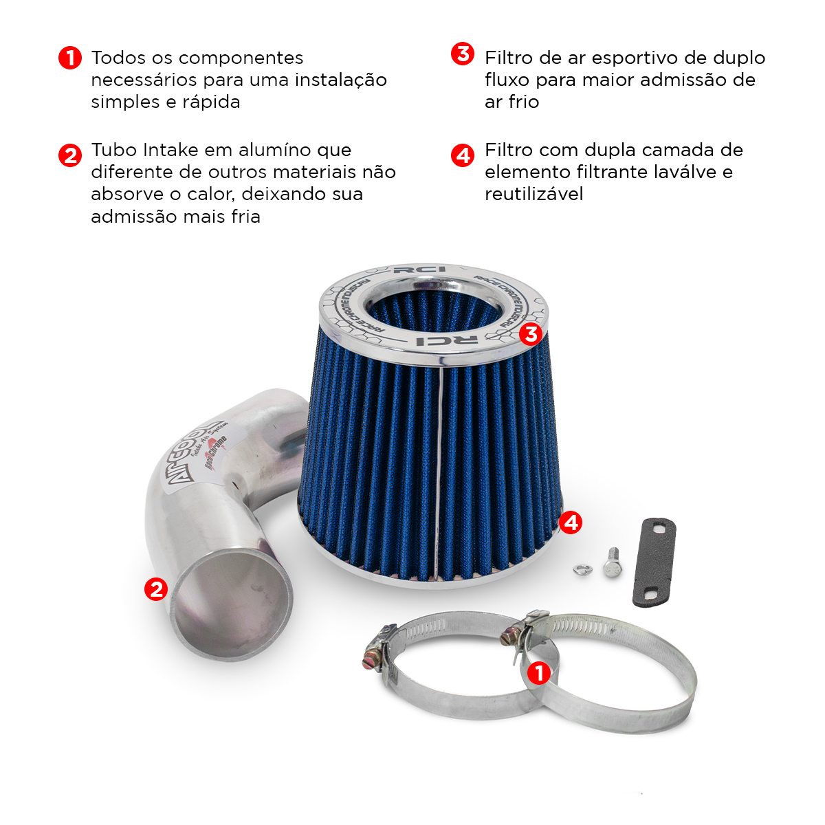 RC217 - KIT INTAKE PALIO, STRADA 1.8 8V 2006 EM DIANTE - Imagem 11