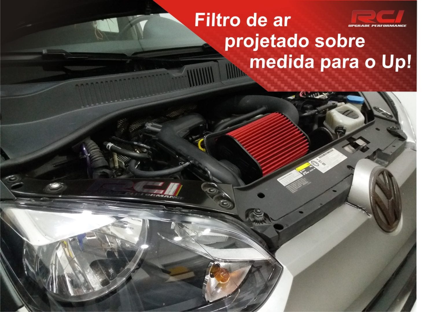 Kit Intake Vw Up Tsi 1.0 Turbo Filtro De Ar Esportivo Rci063