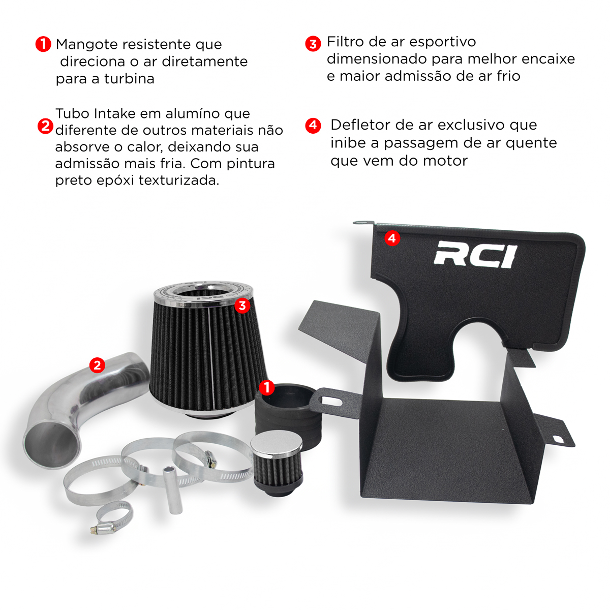 RCI083 - KIT INTAKE RCI HYUNDAI HB20 1.6 16V 2013 - 2019 - Imagem 9