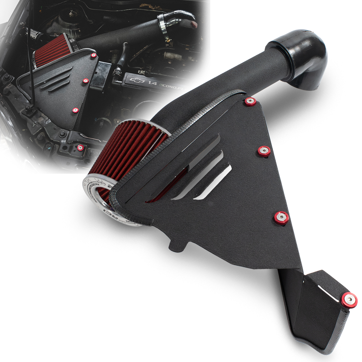 RC477 – KIT INTAKE CORSA 1.0 / 1.4 / 1.8SS 2006 EM DIANTE │ MONTANA 1.4 / 1.8 2006 A 2010 (sem ar condicionado)
