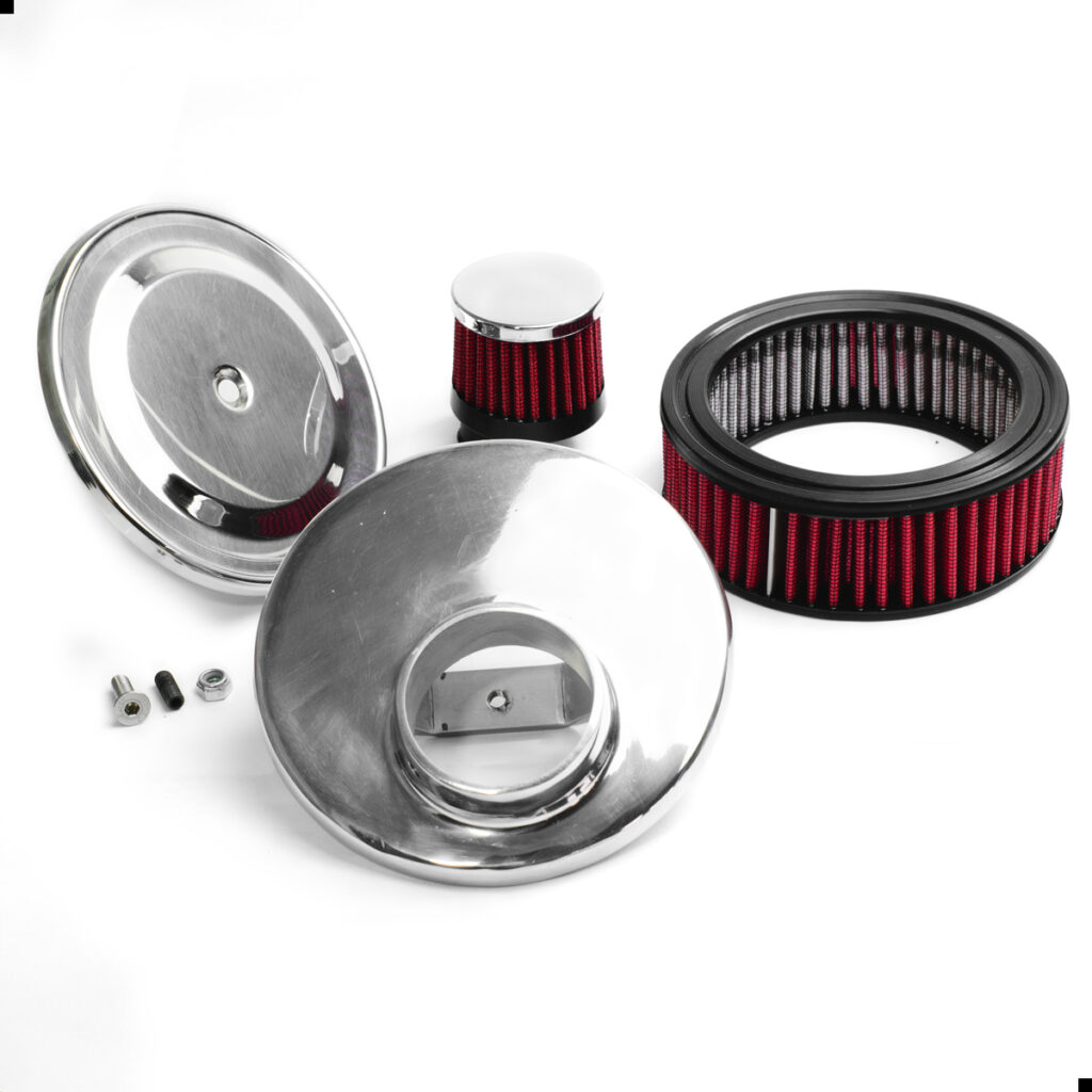 RC053 - KIT FILTRO DE AR ESPORTIVO VW MOTOR A AR - REDONDO POLIDO