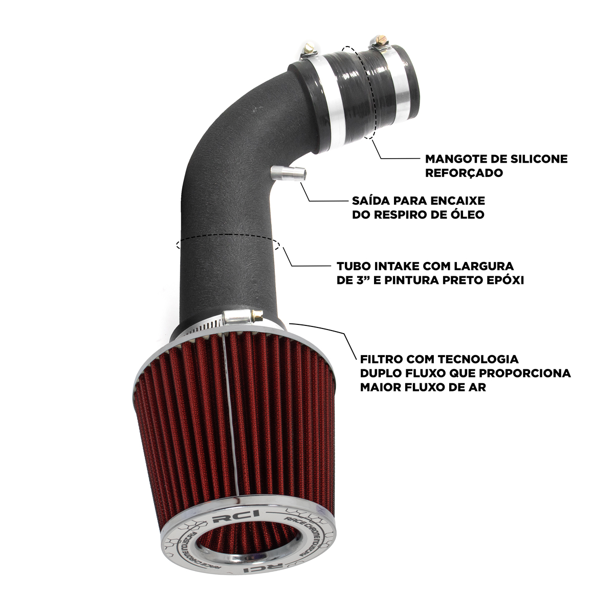 RC479 - KIT INTAKE AIR BOX ASTRA 1.8 / 2.0 8 V 1998 A 2008 - Imagem 3