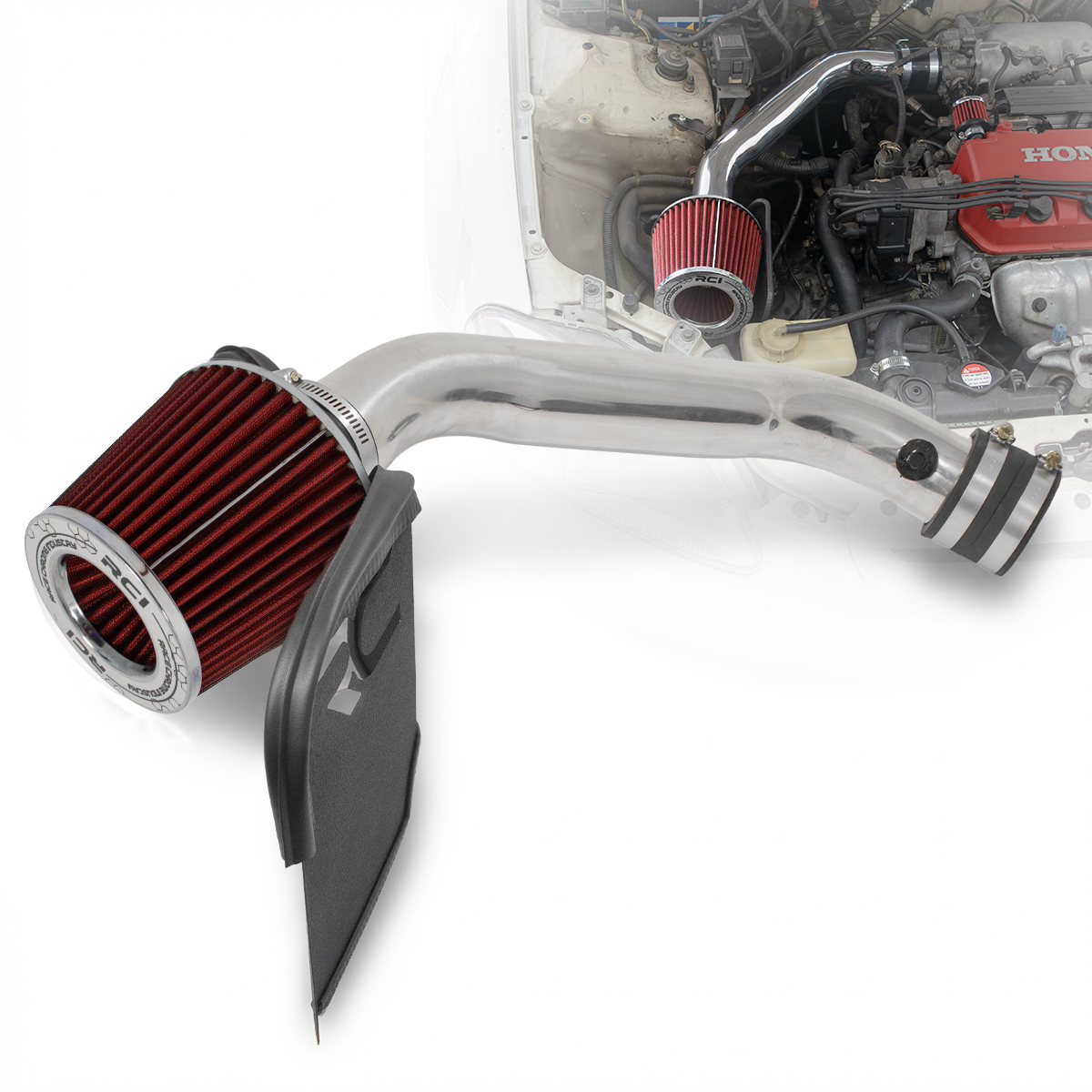 RCI07 KIT INTAKE SHORT RAM CIVIC 1.6 16V 1996 A 1998 COLETOR ADMISSÃO ALUMÍNIO (HORIZONTAL)