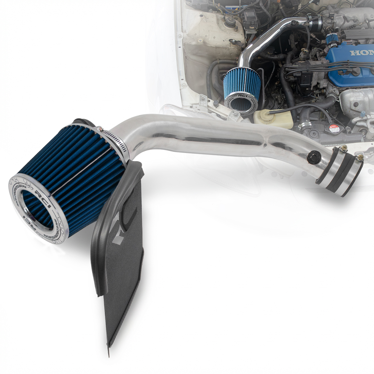 RCI07 KIT INTAKE SHORT RAM CIVIC 1.6 16V 1996 A 1998 COLETOR ADMISSÃO ALUMÍNIO (HORIZONTAL) - Imagem 3