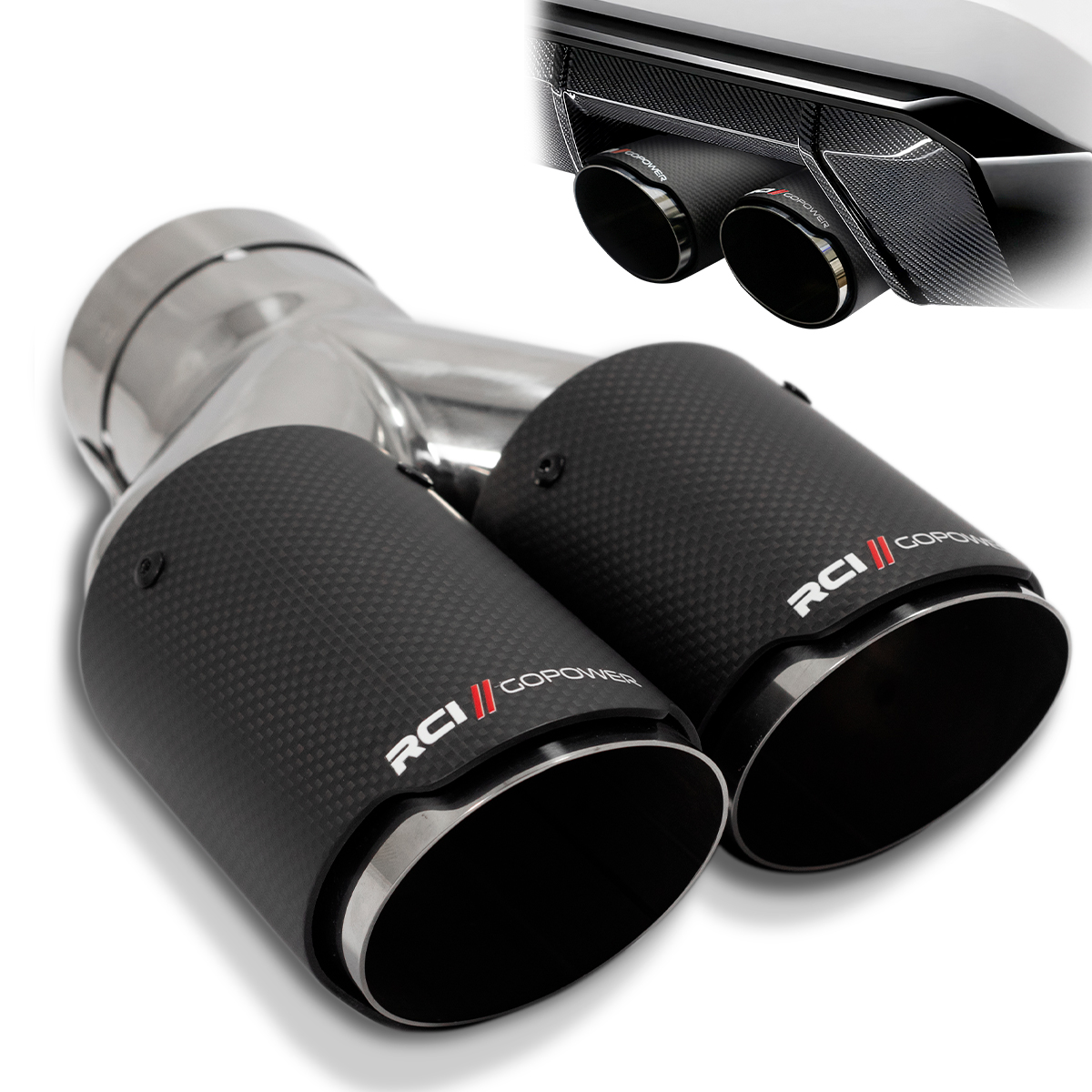 RCI220 – PONTEIRA DUPLA CARBONO LADO DIREITO 3″ – ENCAIXE 2″½ – 3″
