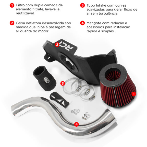 RC550 - KIT INTAKE AIR BOX PEUGEOT 207 1.4 8V 2009 EM DIANTE - Image 4
