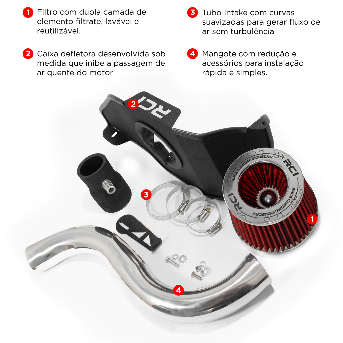 RC550 - KIT INTAKE AIR BOX PEUGEOT 207 1.4 8V 2009 EM DIANTE - Imagem 7