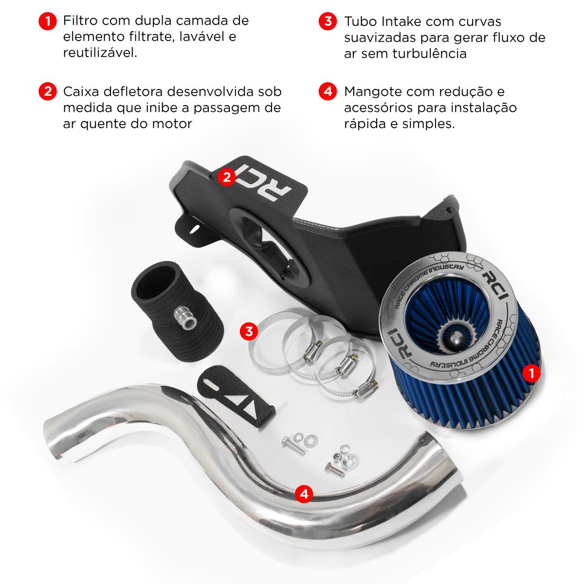 RC550 - KIT INTAKE AIR BOX PEUGEOT 207 1.4 8V 2009 EM DIANTE - Imagem 8