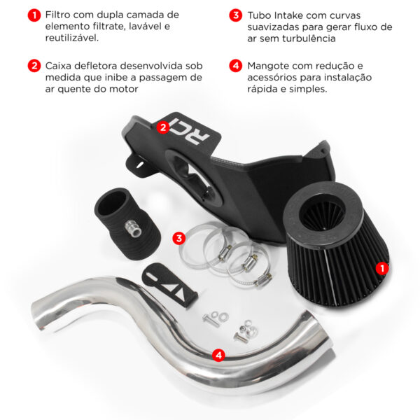 RC550 - KIT INTAKE AIR BOX PEUGEOT 207 1.4 8V 2009 EM DIANTE - Image 6