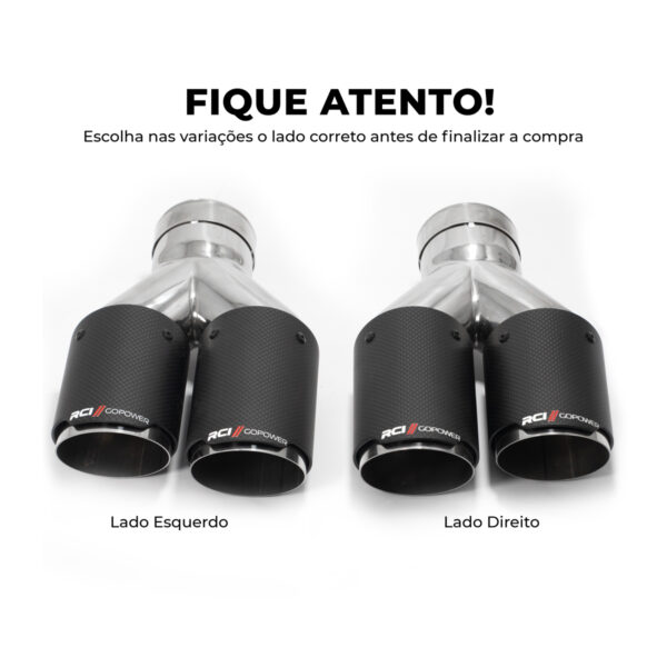 RCI221 - PONTEIRA DUPLA CARBONO LADO ESQUERDO 3" - ENCAIXE 2"½ - 3" - Image 7