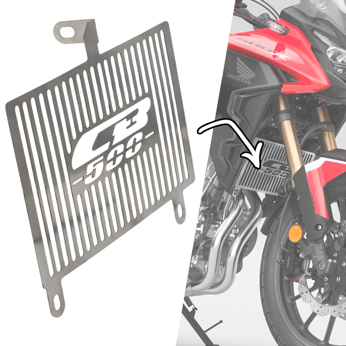 RCI614CR - PROTETOR RADIADOR CB500X 2013 EM DIANTE FRISADO - Imagem 2