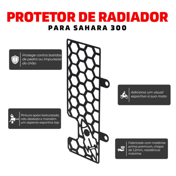 RCI616PT - PROTETOR RADIADOR SAHARA 300 2024 EM DIANTE - Imagem 2