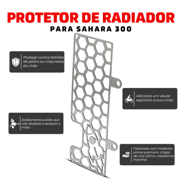 RCI616CR - PROTETOR RADIADOR SAHARA 300 2024 EM DIANTE - Imagem 2