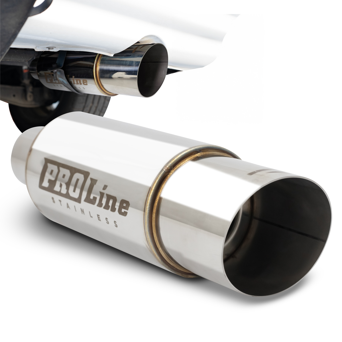 RC493 – ABAFADOR ESPORTIVO INOX – CORPO 4″ / INTERNO 2″ / PONTEIRA ACABAMENTO CHANFRADO 3″½ / ENCAIXE 2″