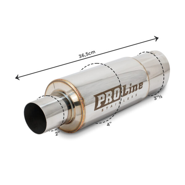 RC493 - ABAFADOR ESPORTIVO INOX - CORPO 4″ / INTERNO 2″ / PONTEIRA ACABAMENTO CHANFRADO 3″½ / ENCAIXE 2″ - Imagem 2