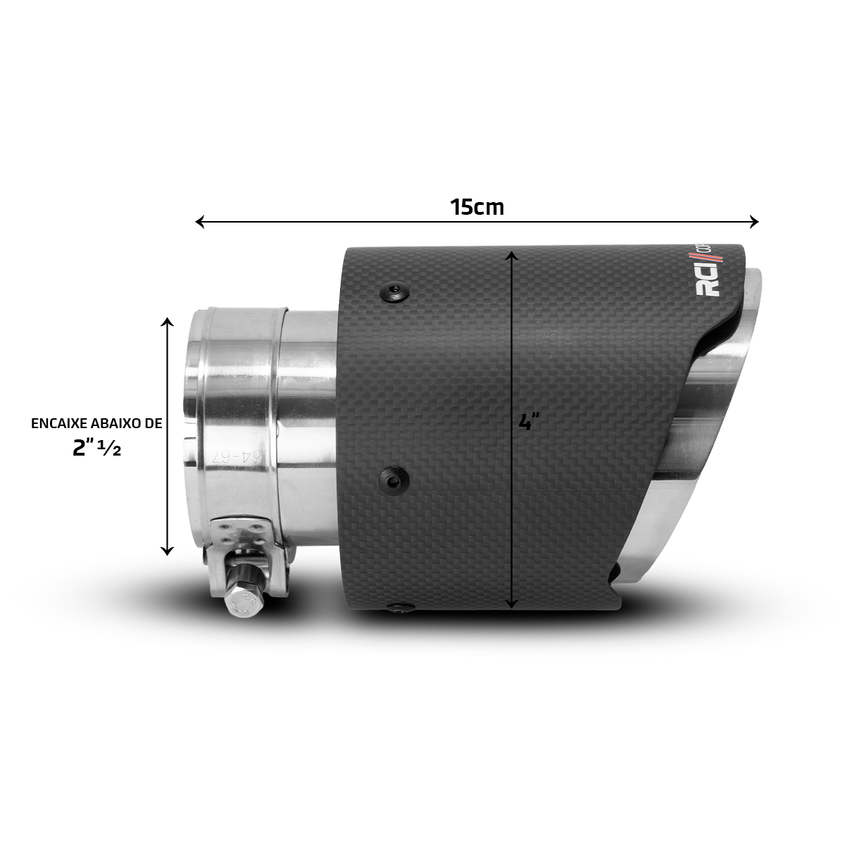 RCI226 - PONTEIRA CARBONO 4" - ENCAIXE 2,5 POL - Imagem 5
