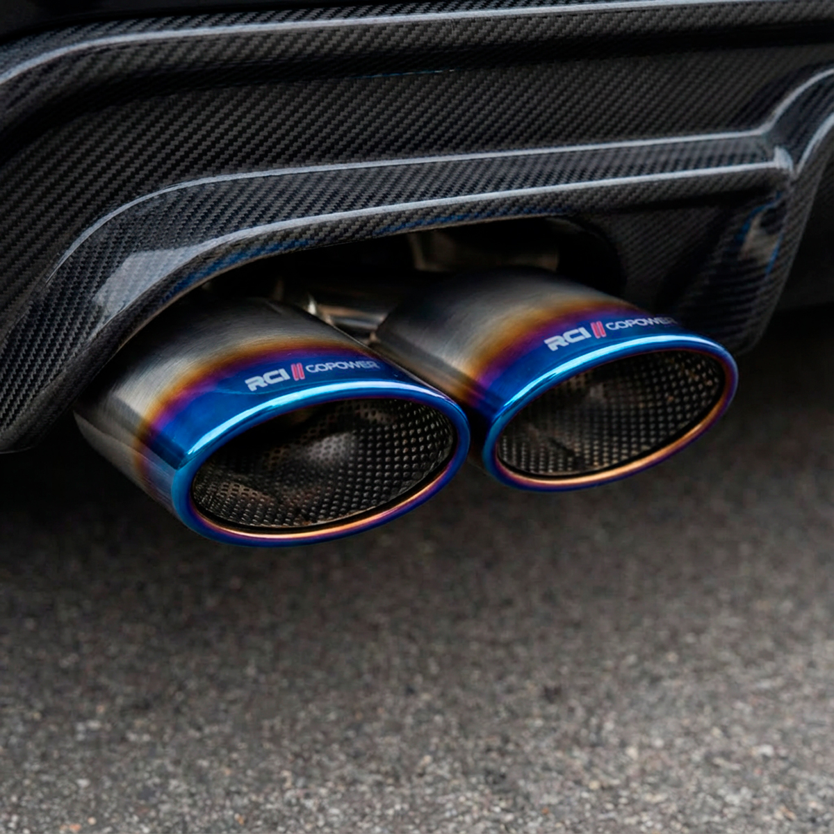 RCI227 - PONTEIRA SAÍDA DUPLA OVAL ACABAMENTO CHANFRADO QUEIMADO - ENCAIXE 2.5 POLEGADAS - Imagem 3