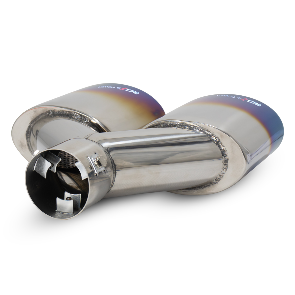 RCI227 - PONTEIRA SAÍDA DUPLA OVAL ACABAMENTO CHANFRADO QUEIMADO - ENCAIXE 2.5 POLEGADAS - Imagem 5