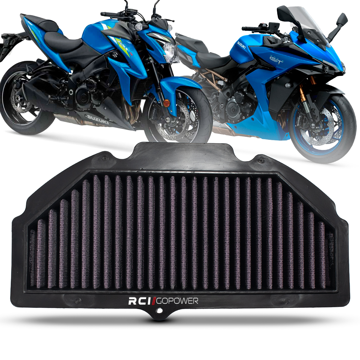 RCI83 – FILTRO DE AR INBOX SUZUKI GSX-S1000 2016 EM DIANTE (NAKED) / GSX-S1000F 2016 A 2020 (CARENADA)
