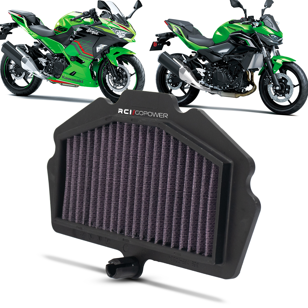 RCI87 – FILTRO DE AR INBOX KAWASAKI NINJA 400/500 2019 EM DIANTE / Z500 2025 EM DIANTE / Z400 2020 EM DIANTE