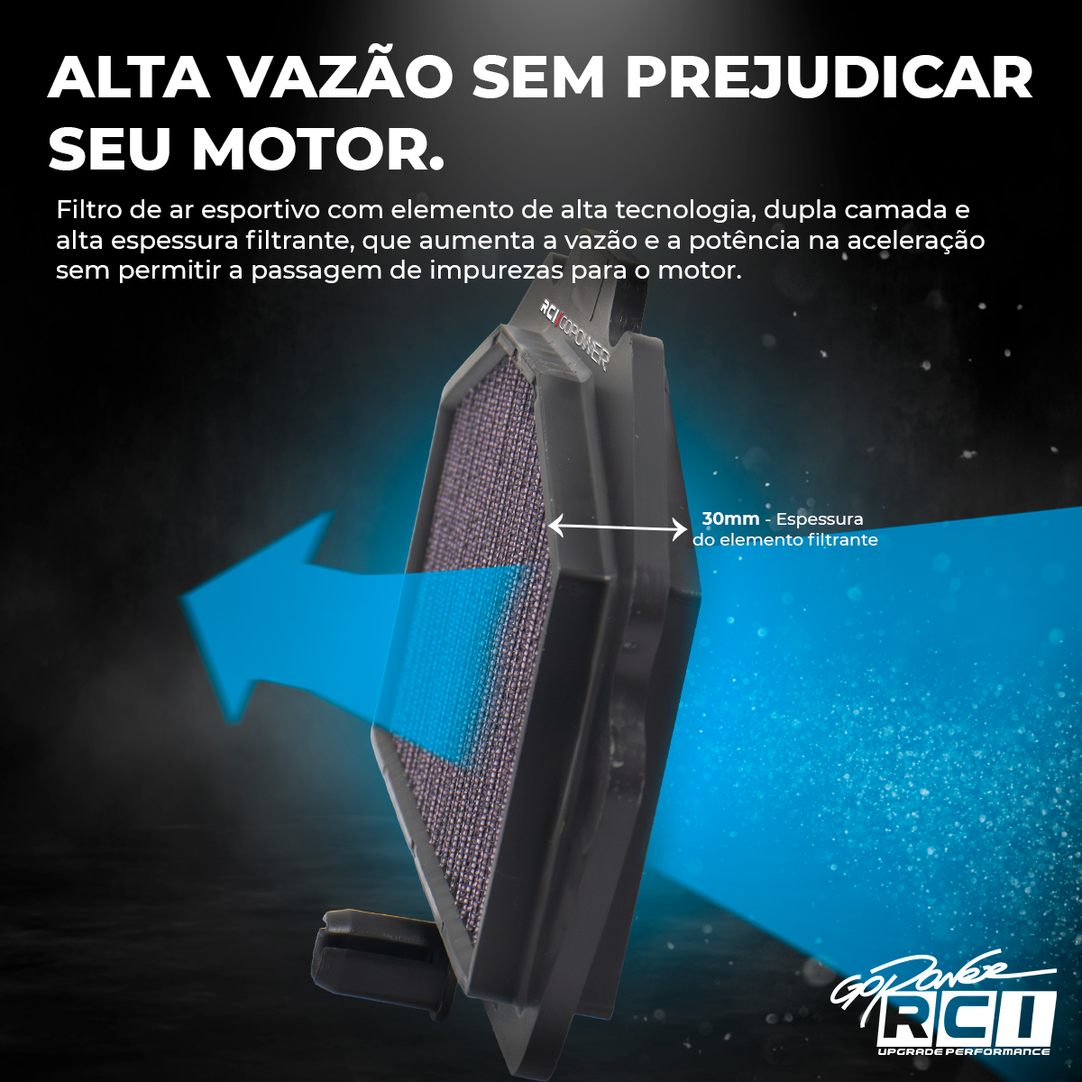 RCI87 - FILTRO DE AR INBOX KAWASAKI NINJA 400/500 2019 EM DIANTE / Z500 2025 EM DIANTE / Z400 2020 EM DIANTE - Imagem 2