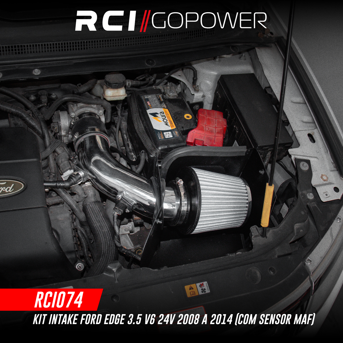 RCI074 - KIT INTAKE FORD EDGE 3.5 V6 24V 2008 A 2014 (COM SENSOR MAF) - Imagem 5